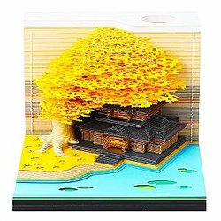 Artropad Tree House Omoshiroi Block 3D Memo Pad With Pen Holder