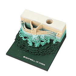 Artropad Green Mini Great Wall Omoshiroi Block 3D Notepad With Pen Holder