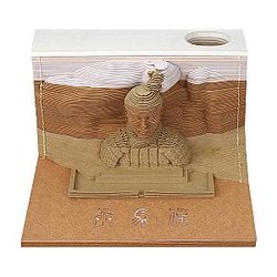 Artropad Terracotta Warriors Statue Omoshiroi Block 3D Memo Pad With Pen Holder