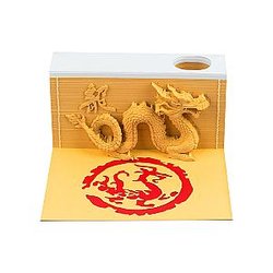 Artropad Dold Dragon Omoshiroi Block Mini Notepad With Pen Holder