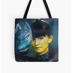 Su-Metal with a Fox God Mask Babymetal AI Painting Digital Fan Art All Over Print Tote Bag RB0512