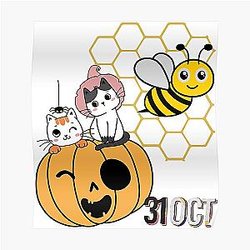 halloween pumpkin bee and puppycat  Poster RB1807