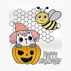 halloween pumpkin bee and puppycat  Poster RB1807