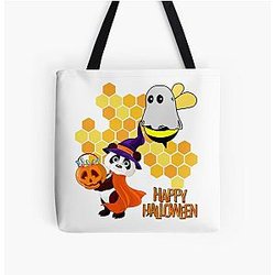 halloween pumpkin bee and puppycat  All Over Print Tote Bag RB1807