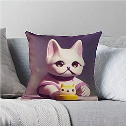 Bee and puppycat Throw Pillow RB1807