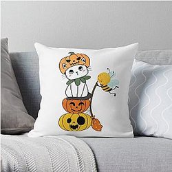 bee and puppycat sticky Throw Pillow RB1807