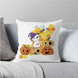 bee and puppycat sticky Throw Pillow RB1807