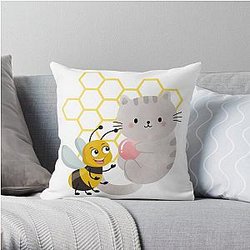 toast bee and puppycat Throw Pillow RB1807