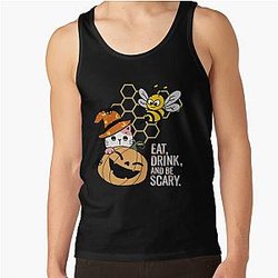 halloween pumpkin bee and puppycat  Tank Top RB1807