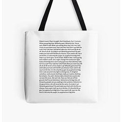 Lyrics to Big Time Rush   	 All Over Print Tote Bag RB2711