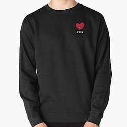 BT21 Sweatshirts - BT21 - Tata with BT21 logo in black Pullover Sweatshirt RB2103