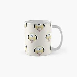 BT21 Mugs - Bts Suga Yoongi Head Pattern Grey White Classic Mug RB2103