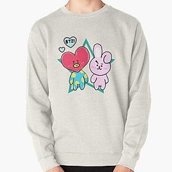 BT21 Sweatshirts - Bt21 Tata and Cooky Pullover Sweatshirt RB2103