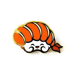 Foods Enamel Pin - Ebi Sushi Hard Enamel Pin CP2109