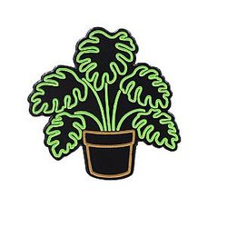 Plant Enamel Pin - Neon Monstera - Glow-in-the-Dark Plant Enamel Pin RS2109