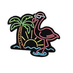 Neon Flamingo - Chill Life Flamingo Beach Enamel Pin RS2109