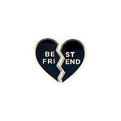 Love Enamel Pin - Best Friends Heart Black Enamel Pin OE2109