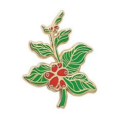 Plant Enamel Pin - Coffee Berry - Coffee Branch Lapel Pin Enamel Pin RS2109