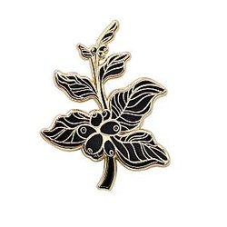 Plant Enamel Pin - Coffee Berry - Coffee Branch Lapel Pin Enamel Pin (B&amp;G) RS2109