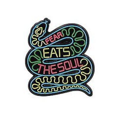 Quote Enamel Pin - "Fear Eats the Soul" - Motivational Neon Snake Enamel Pin RS2109