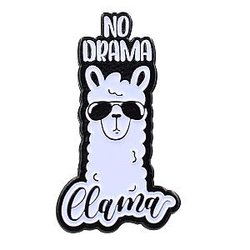 Foods Enamel Pin - No Drama Llama Pin - No Stress Motivational Llama Enamel Pin RS2109