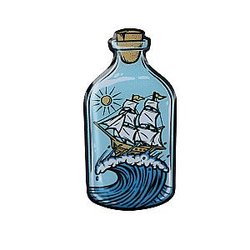 Ship in a Bottle Enamel Pin - Sailing, Ocean, Nautical Lapel Pin RS2109