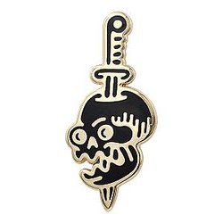 Tattoo Knife Style Skull - Occult, Halloween Enamel Pin RS2109