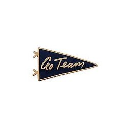 Quote Enamel Pin - Go Team Flag Enamel Pin OE2109