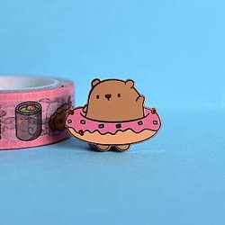 Animals Enamel Pin - Cute Bear Donut Enamel Pin TT2109