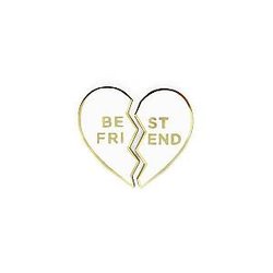 Love Enamel Pin - Best Friends Heart White Enamel Pin OE2109