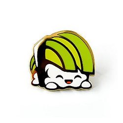 Foods Enamel Pin - Avocado Sushi Hard Enamel Pin CP2109