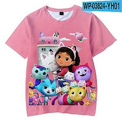 Gabby's Dollhouse 3D Print Cartoon T-shirts