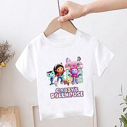 Gabbys Doll House Cartoon Characters Print Kids T-shirt