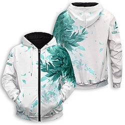 Haikyuu Hoodies - Aoba Johsai Green Leaf Unisex Zipped Hoodie FH0709