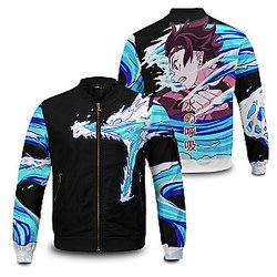 Demon Slayer Jackets - Tanjiro Water Style Bomber Jacket FH0709