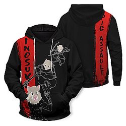 Demon Slayer Hoodies - Inosuke Hashibira Semblance Unisex Pullover Hoodie FH0709