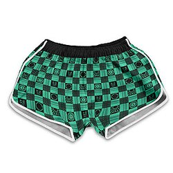 Demon Slayer Shorts - Tanjiro Plaid Women Beach Shorts FH0709