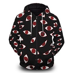 Naruto Hoodies - Sharingan Eyes V2 Unisex Zipped Hoodie FH0709