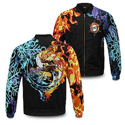 Demon Slayer Jackets - Yin Yang Rengoku Akaza Bomber Jacket FH0709