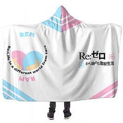 Re Zero Hooded Blankets - Re: Zero Rem Ram Hooded Blanket FH0709