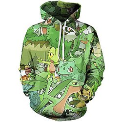 Pokemon Hoodies - Grass Unisex Pullover Hoodie FH0709