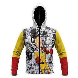 One Punch Man Hoodies - Saitama Unisex Zipped Hoodie