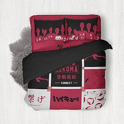 Haikyuu Beddings - Nekoma Cozy Bedding Set FH0709