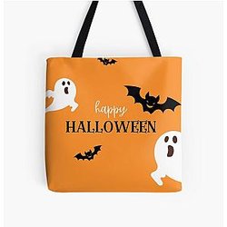 Ghost and bats happy halloween  All Over Print Tote Bag RB2510