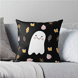 Cute ghost stickers Throw Pillow RB2510