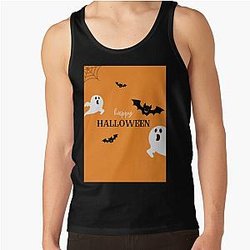 Ghost and bats happy halloween  Tank Top RB2510