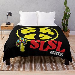 Griz Merch Griz Peace Logo Throw Blanket RB3005