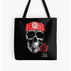 Skull art   Guns N roses Popular All Over Print Tote Bag RB1911