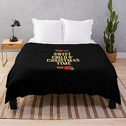 Sweet Child O  Christmas Time    Guns N Roses Christmas Card Design Throw Blanket RB1911