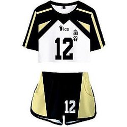 Haikyuu Pants &amp; Joggers, Haikyuu Cosplay - Cosplay Short / Crop Top N ° 12 Official Merch HS0911